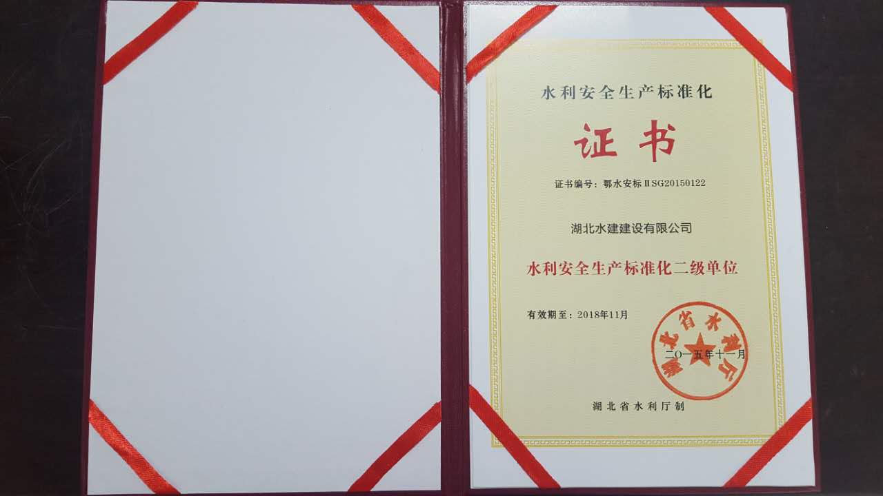 安全生產(chǎn)標(biāo)準(zhǔn)化二級(jí)證書